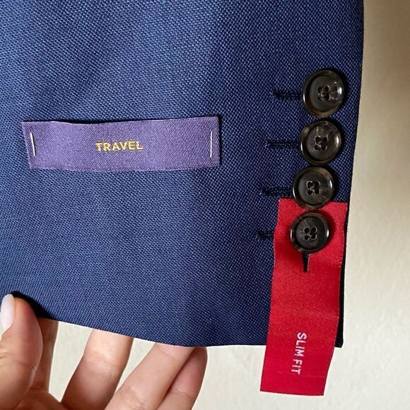 NWT Stafford Wool Blue Blazer Size 42L - Picture 7 of 10